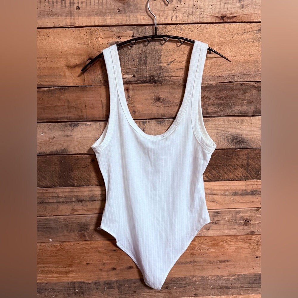 Forever 21 Ivory Ribbed Knit Body Suit - Picture 2 of 5
